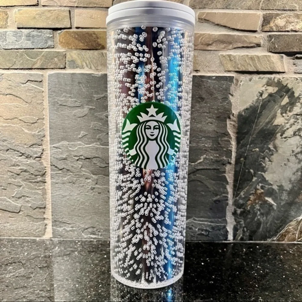 💙Silver and bubbles Starbucks cup